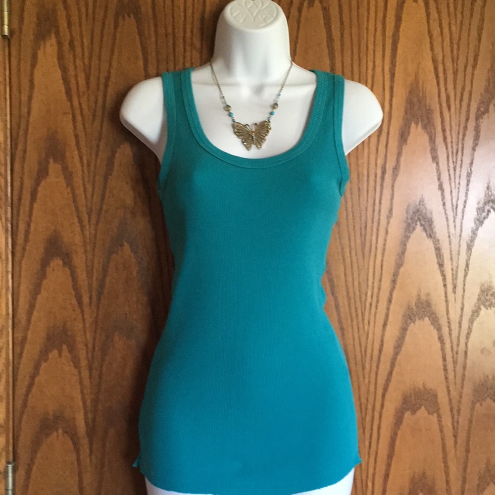Teal tank top - long